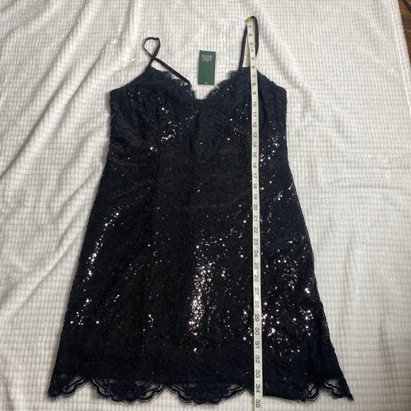 WILD FABLE Sequin Slip dress BLACK color spaghetti straps Size M - Picture 6 of 16